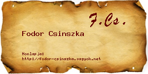 Fodor Csinszka névjegykártya